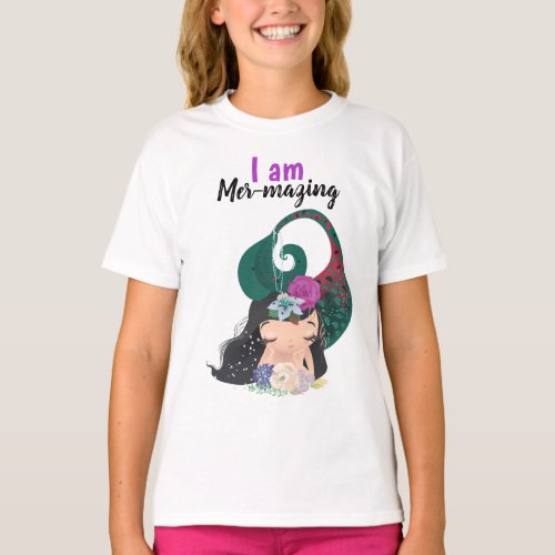 Mer_mazing Girls Hanes TAGLESS T_Shirt