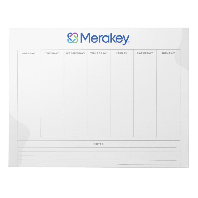 Merakey Weekly Planner Notepad (Front)