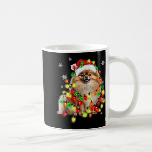 Meranian Wrapped In Christmas Lights Coffee Mug