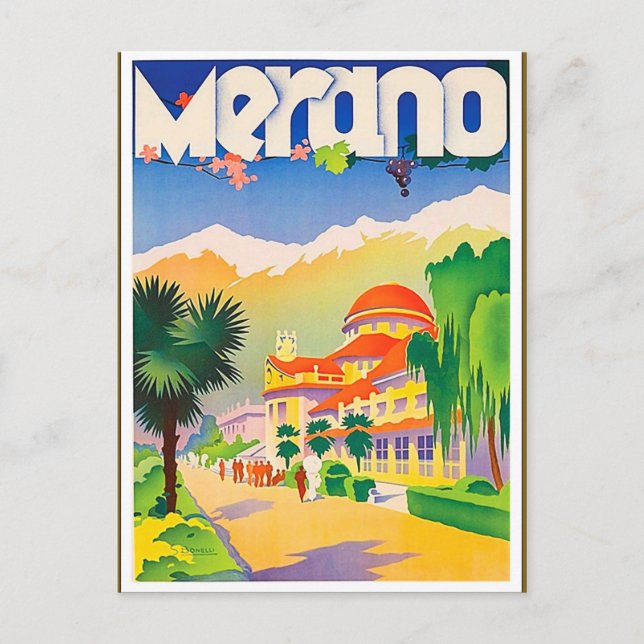 Merano Promenade, Italy Postcard (Front)