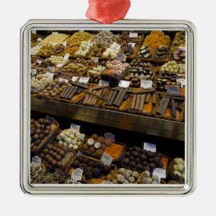 Mercat de Sant Josep, assorted chocolate candy Metal Ornament