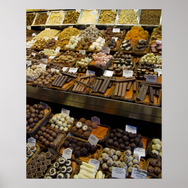 Mercat de Sant Josep, assorted chocolate candy Poster (Front)