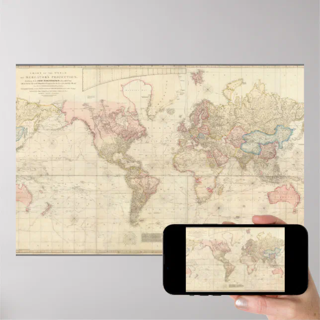 Mercator Map of the World Poster | Zazzle