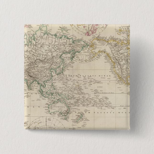 Mercators Projection of the world Pinback Button (Front)