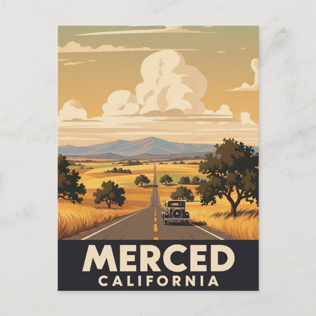 Merced California Central Valley Postcard (Front)