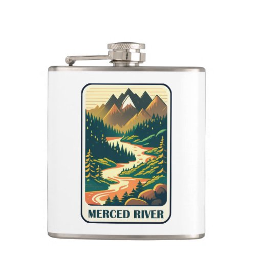 Merced River California Colors Flask