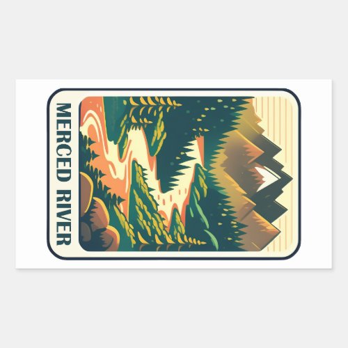 Merced River California Colors Rectangular Sticker