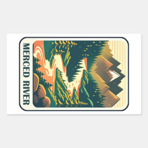 Merced River California Colors Rectangular Sticker