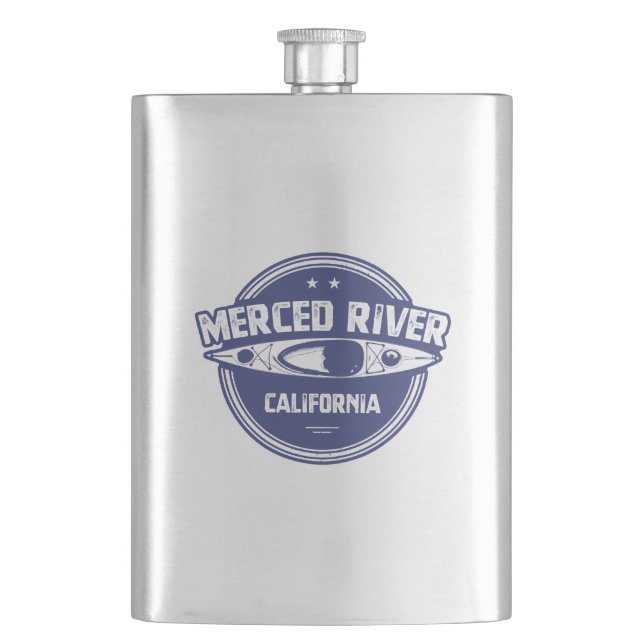 Merced River California Kayaking Flask (Front)