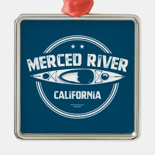 Merced River California Kayaking Metal Ornament