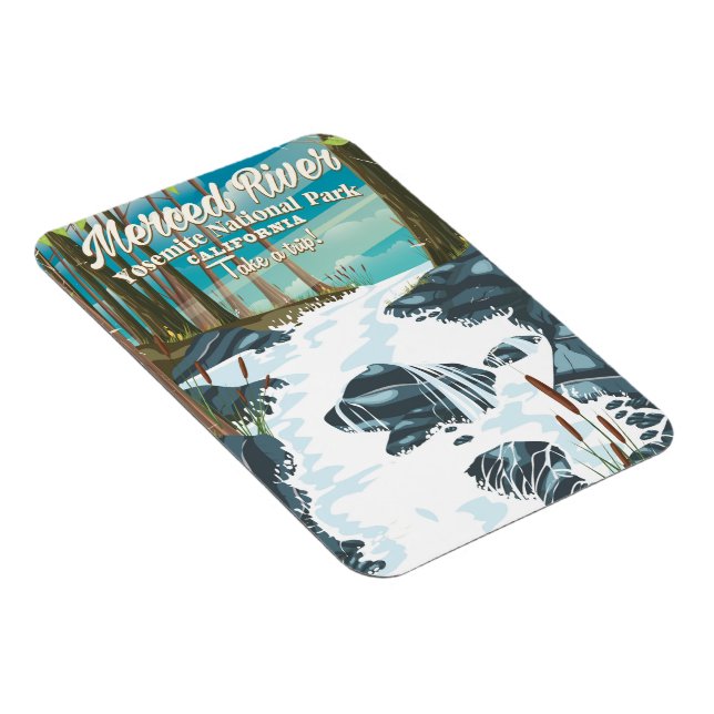 Merced River California travel poster Magnet (Right Side)