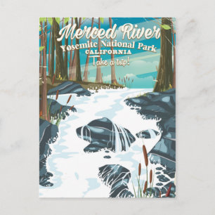 Merced River California travel poster Postcard