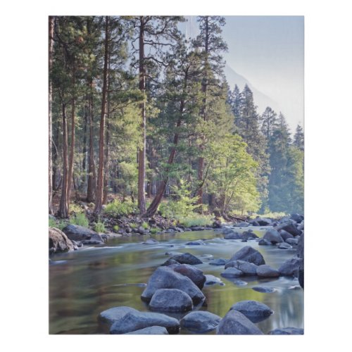 Merced River  Yosemite National Park at Sunrise Faux Canvas Print