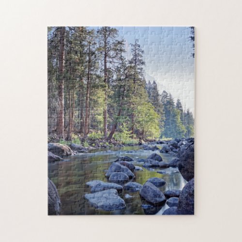Merced River  Yosemite National Park at Sunrise Jigsaw Puzzle