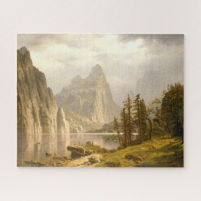 Merced River-Yosemite Valley, Albert Bierstadt   Jigsaw Puzzle (Horizontal)