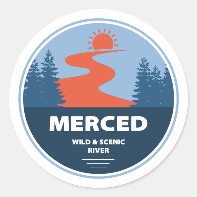 Merced Wild And Scenic River California Classic Round Sticker (Front)