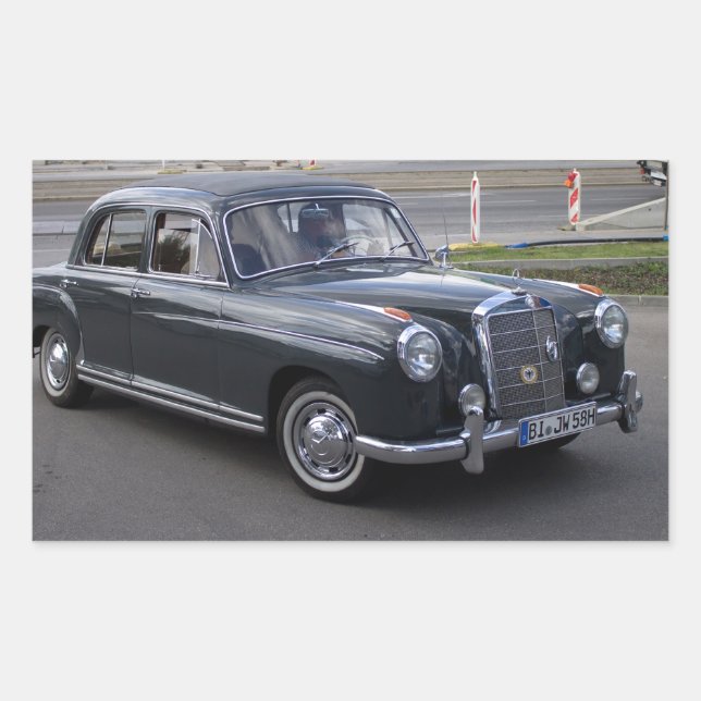 Mercedes 220 S Rectangular Sticker (Front)