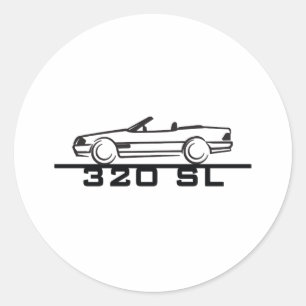 Mercedes 320 SL Type 129 Classic Round Sticker