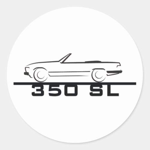 Mercedes 350 SL Type 107 Classic Round Sticker