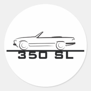Mercedes 350 SL Type 107 Classic Round Sticker