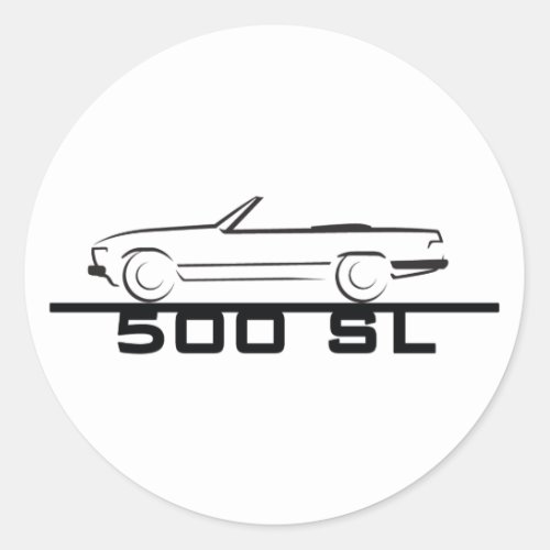 Mercedes 500 SL Type 107 Classic Round Sticker