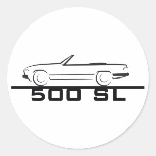 Mercedes 500 SL Type 107 Classic Round Sticker