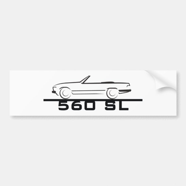 Mercedes 560 SL Type 107 Bumper Sticker (Front)
