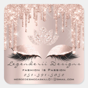Mercedes Beauty Lashes Lotus Thank Mail Number Square Sticker