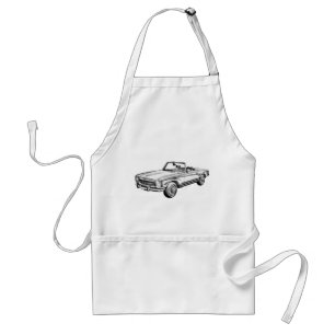Mercedes Benz 280 SL Convertible Car Illustration Adult Apron