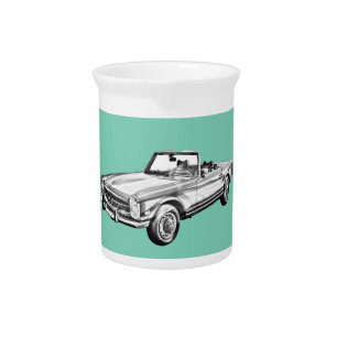 Mercedes Benz 280 SL Convertible Car Illustration Drink Pitcher