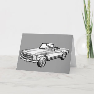 Mercedes Benz 280 SL Convertible Illustration Card