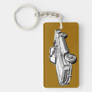 Mercedes Benz 280 SL Convertible Illustration Keychain