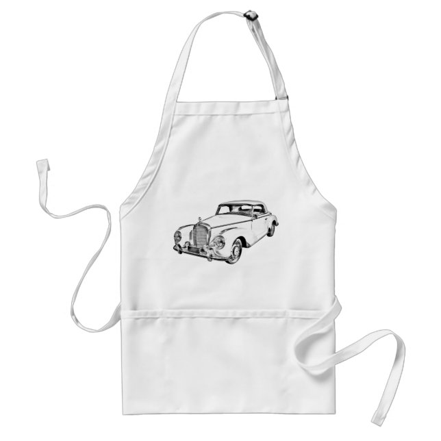 Mercedes Benz 300 Luxury Car Digital Drawing Adult Apron (Front)