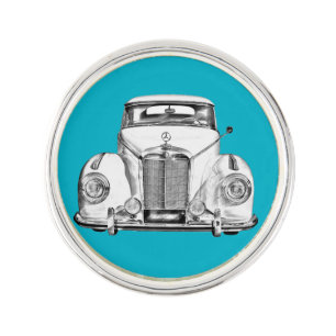 Mercedes Benz 300 Luxury Classic Car Illustration Pin