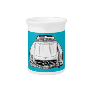 Mercedes Benz 300 SL Convertible Car Illustration Drink Pitcher