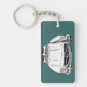 Mercedes Benz 300 SL Convertible Illustration Keychain