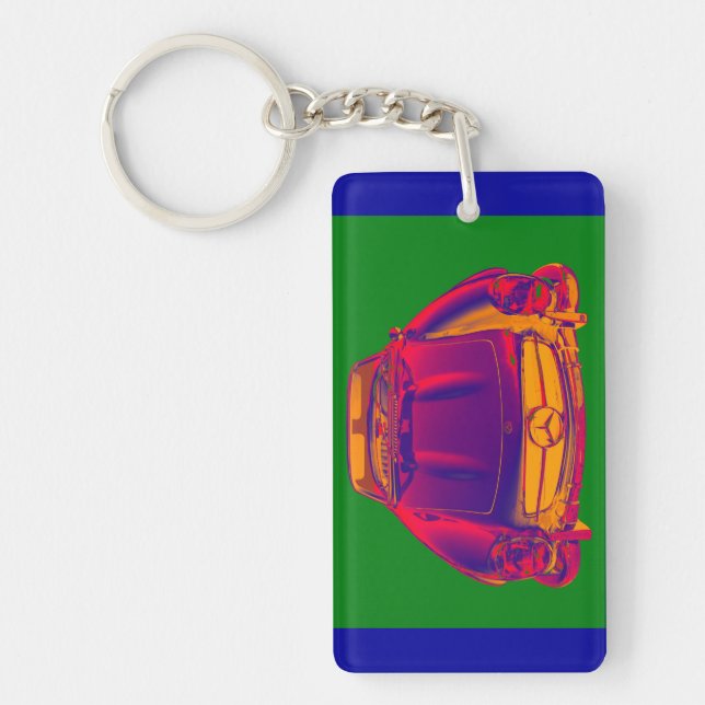 Mercedes Benz 300 SL Convertible Pop Art Keychain (Front)