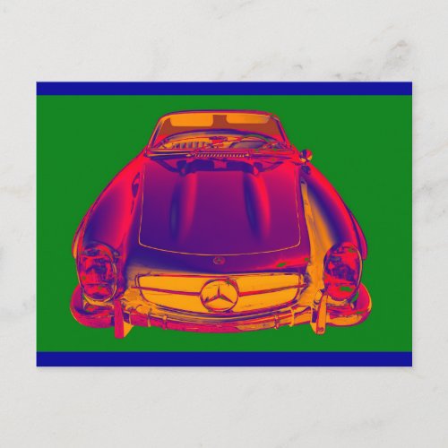 Mercedes Benz 300 SL Convertible Pop Art Postcard