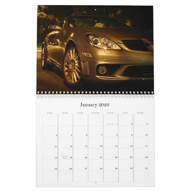 Mercedes Benz SLK 2010 Calendar (Jan 2026)