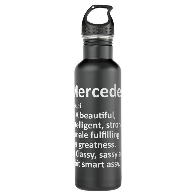 MERCEDES Definition Personalized Name Funny Christ Stainless Steel Water Bottle (Front)