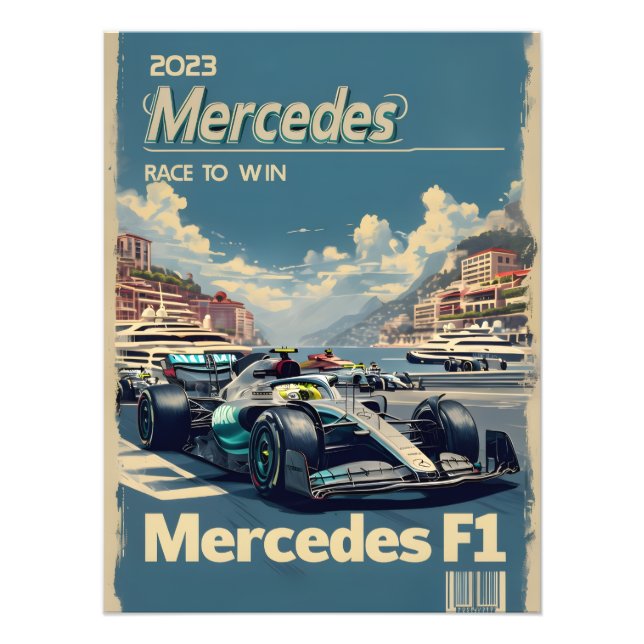 Mercedes F1 Racing Poster (Front)
