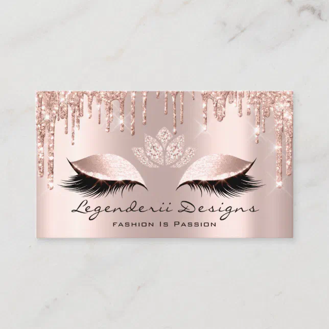 Mercedes Fashion Eyelash Lashes Glitter Lotus Business Card | Zazzle