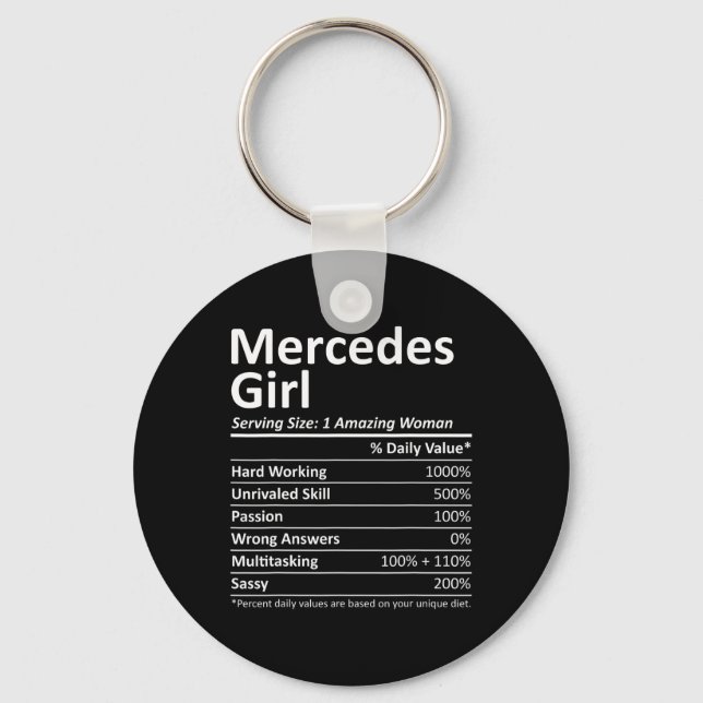 Mercedes Girl Tx Texas Funny City Home Roots Usa G Keychain (Front)