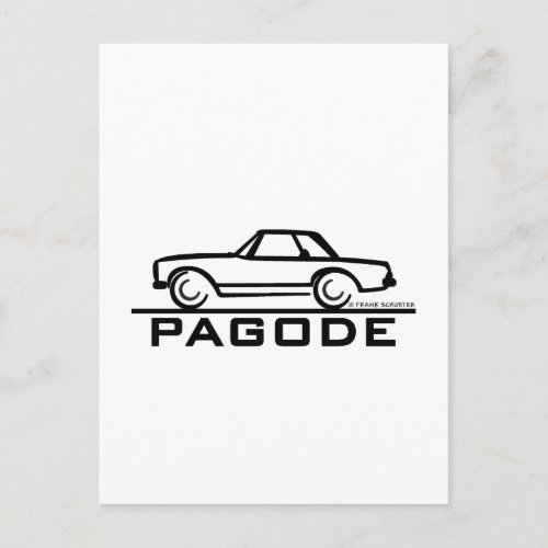 Mercedes SL Pagode with Script Postcard