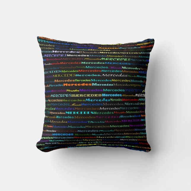 Mercedes Text Design I Throw Pillow (Front)