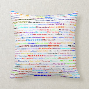 Mercedes Text Design II Throw Pillow