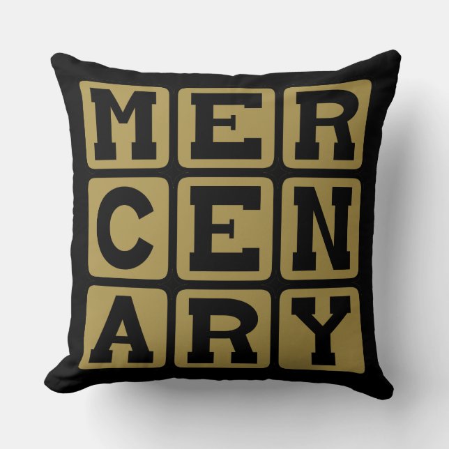 Mercenary, Muscle for Hire Throw Pillow (Front)
