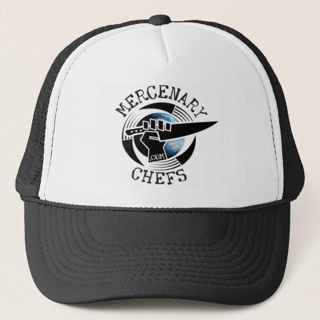 MercenaryChefs color globe Trucker Hat (Front)