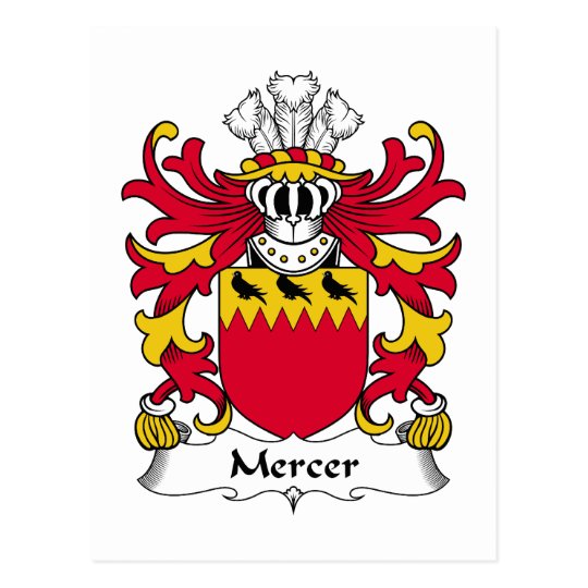 Mercer Family Crest Postcard