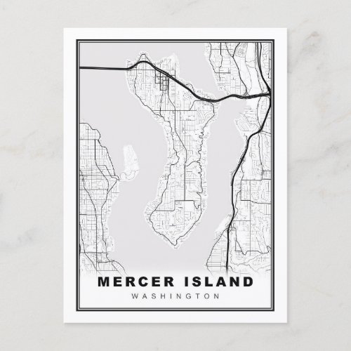 Mercer Island Map Postcard
